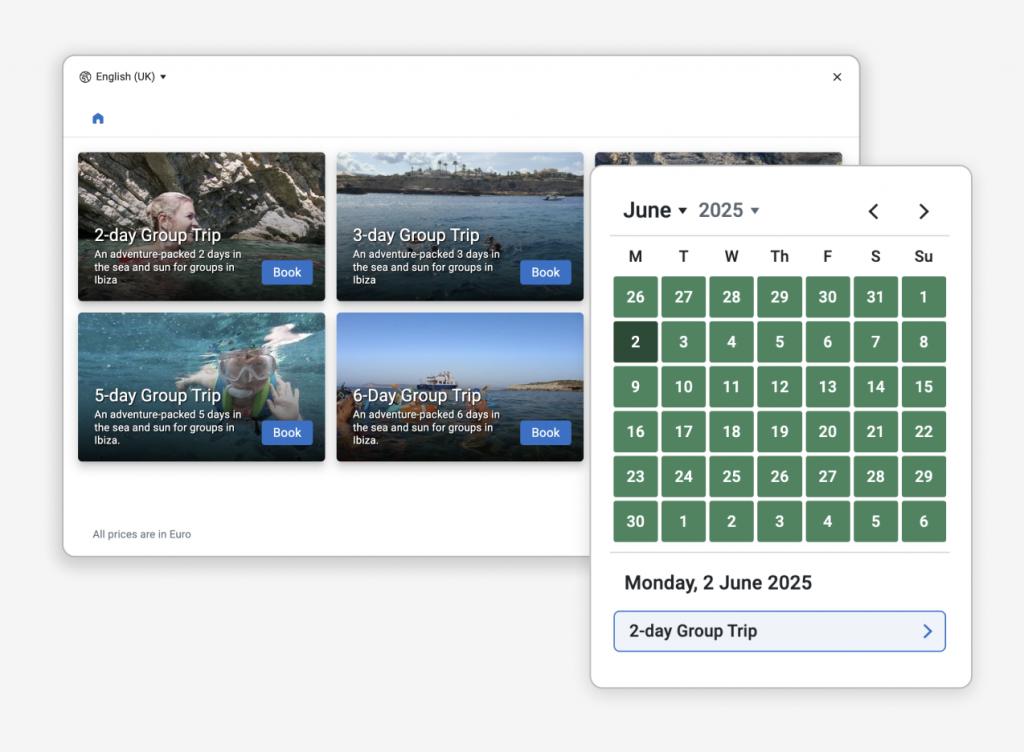 Meet the Sea - Selecciona tus fechas de viaje